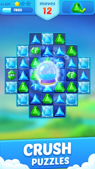 Jewel Crush™ - Match 3 Legend [МОД: Бесконечные деньги, Монеты и Мега MOD] Screenshot 3