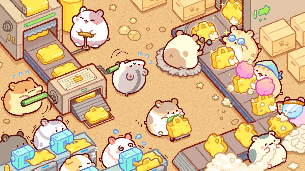 Hamster Bag Factory : Tycoon (Хэмстер сумка фабрика) [МОД: Деньги, Монеты и Меню MOD] Screenshot 1