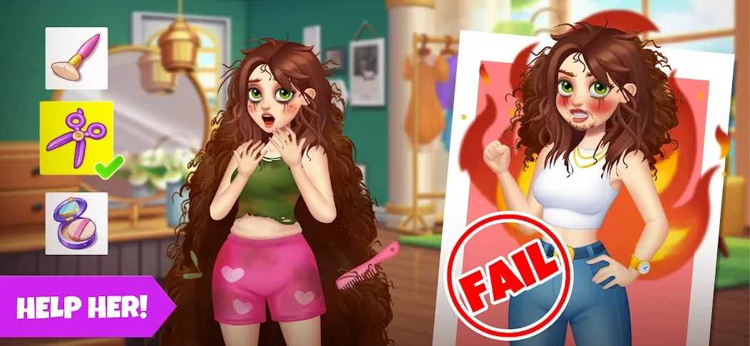Makeover Blast: Dressup Salon (Мейковер Бласт) [МОД: Бесконечные деньги, Монеты и Мега MOD] Screenshot 2