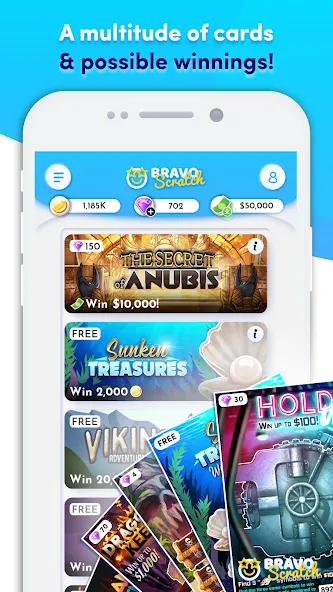 Bravoscratch, scratch games! [МОД: Все открыто, Дополнительные деньги и Меню MOD] Screenshot 3