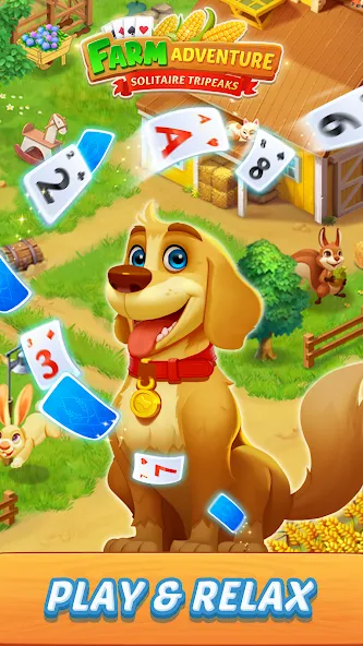 Solitaire Farm Adventure (Солитер) [МОД: Меню, Бесконечные монеты и Открытые уровни] Screenshot 1
