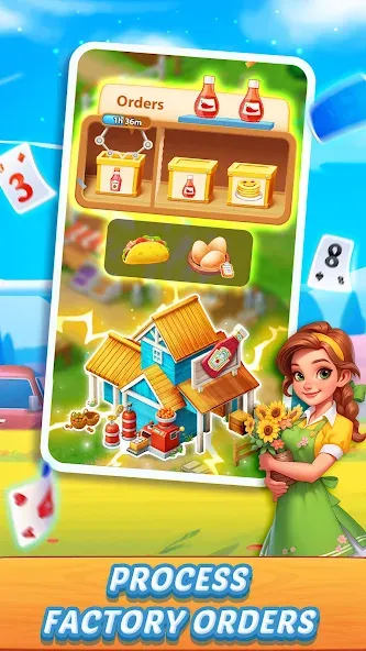 Solitaire Farm Adventure (Солитер) [МОД: Меню, Бесконечные монеты и Открытые уровни] Screenshot 3