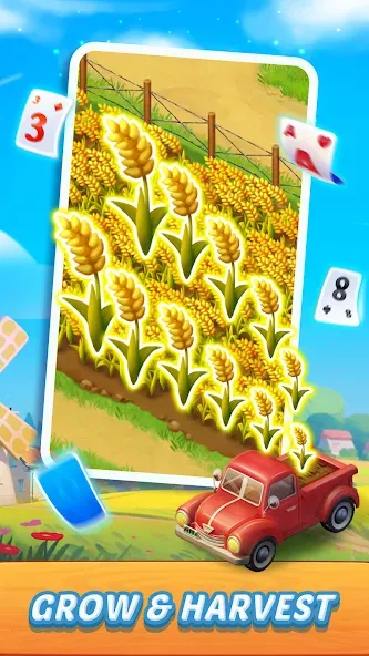 Solitaire Farm Adventure (Солитер) [МОД: Меню, Бесконечные монеты и Открытые уровни] Screenshot 5