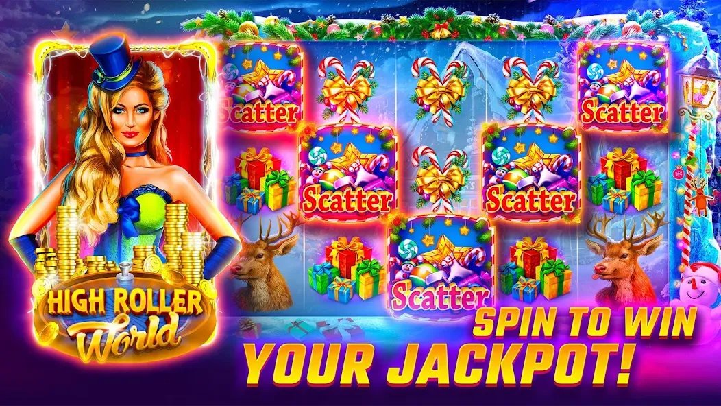 Slots WOW Casino Slot Machine (Слотс ВОУ) [МОД: Много монет, Открытые уровни и Мега MOD] Screenshot 1