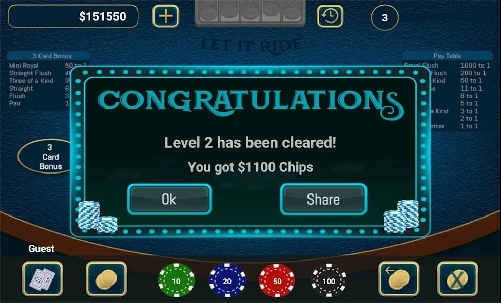 Let It Ride Poker [МОД: Много монет, Открытые уровни и Мега MOD] Screenshot 4