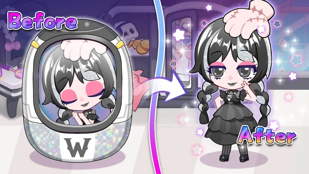 Chibi Doll: My School (Чиби Долл) [МОД: Много монет, Открытые уровни и Мега MOD] Screenshot 1