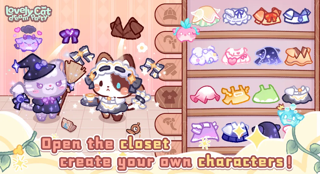 Lovely cat dream party (Лавли кэт дрим пати) [МОД: Много монет, Открытые уровни и Мега MOD] Screenshot 1