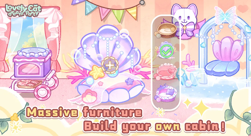 Lovely cat dream party (Лавли кэт дрим пати) [МОД: Много монет, Открытые уровни и Мега MOD] Screenshot 3