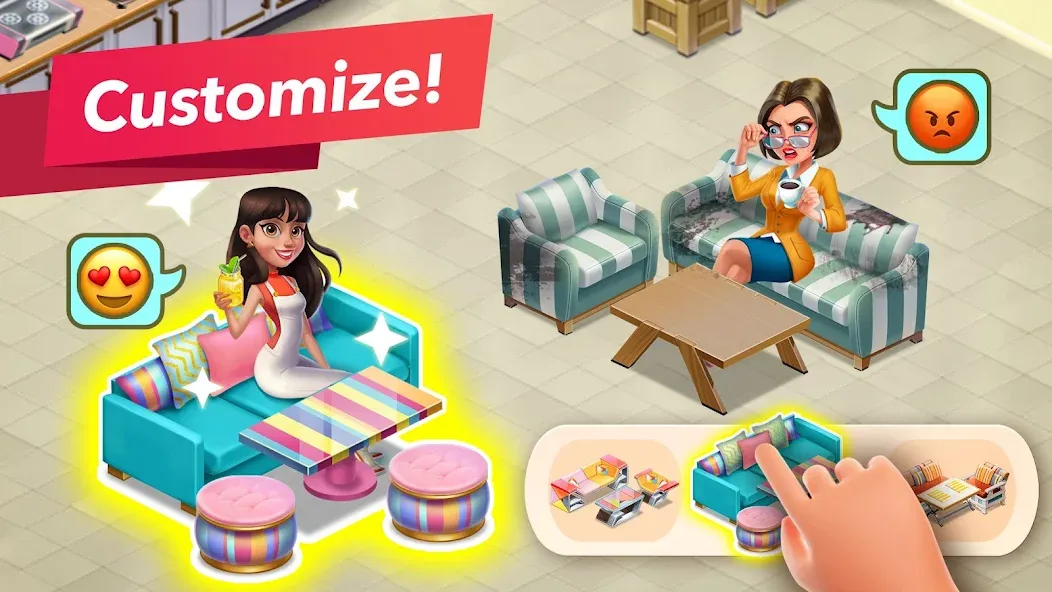 My Cafe — Restaurant Game [МОД: Много монет, Открытые уровни и Мега MOD] Screenshot 4