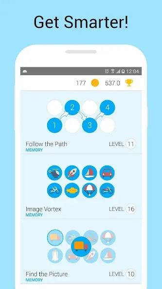 Memory Games: Brain Training [МОД: Меню, Бесконечные монеты и Открытые уровни] Screenshot 1