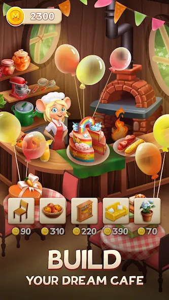 Merge Inn - Cafe Merge Game (Мердж Инн) [МОД: Много монет, Открытые уровни и Мега MOD] Screenshot 1