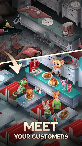 Merge Inn - Cafe Merge Game (Мердж Инн) [МОД: Много монет, Открытые уровни и Мега MOD] Screenshot 3