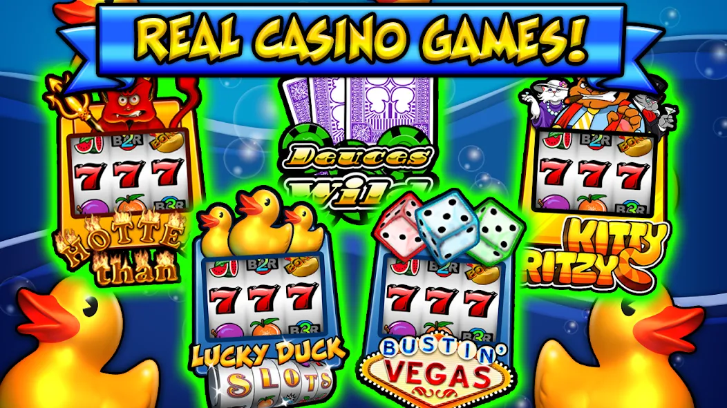 Lucky Duck Slots (Лаки Дак Слотс) [МОД: Меню, Бесконечные монеты и Открытые уровни] Screenshot 1