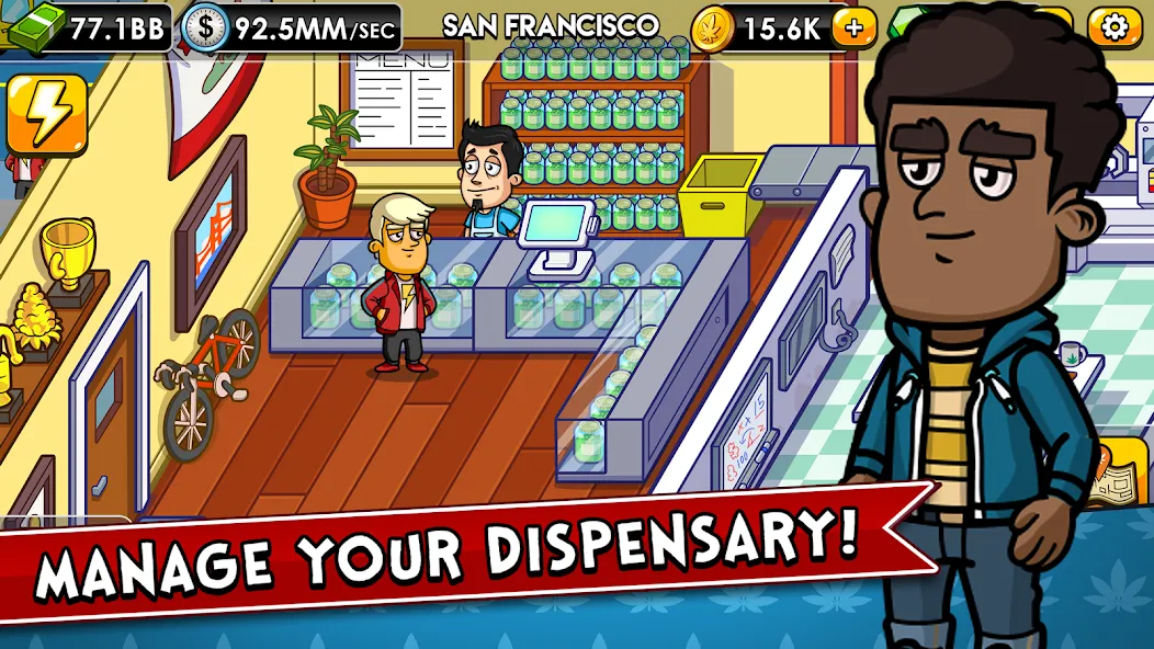 Weed Inc: Idle Tycoon (Уид Инк) [МОД: Меню, Бесконечные монеты и Открытые уровни] Screenshot 3