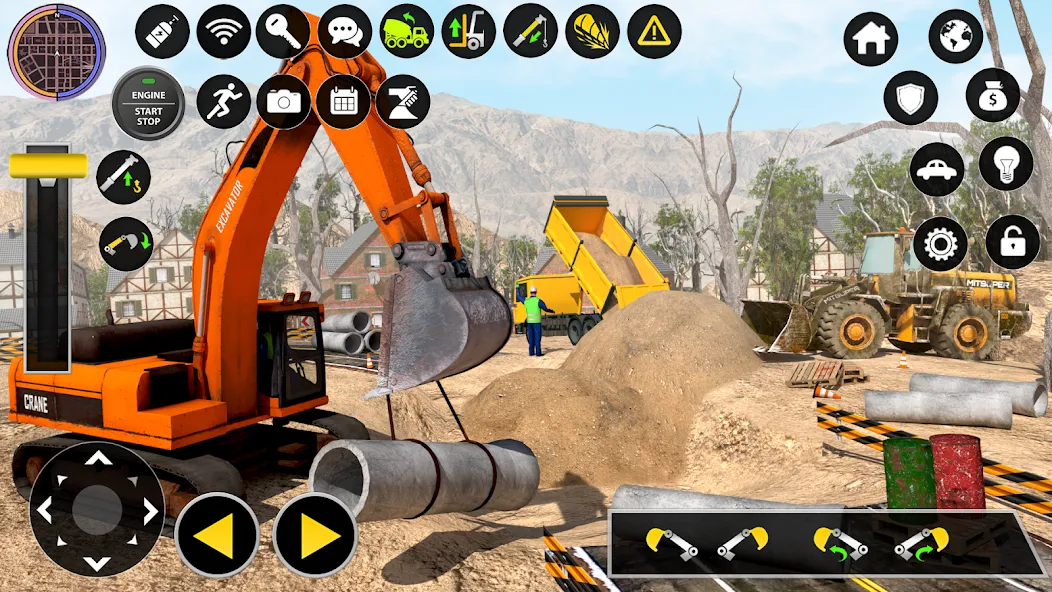 Construction Excavator Game 3D [МОД: Все открыто, Дополнительные деньги и Меню MOD] Screenshot 1