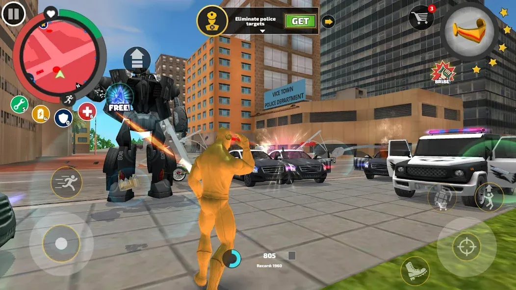 Rope Hero: Vice Town (Роуп Хиро) [МОД: Деньги, Монеты и Меню MOD] Screenshot 5