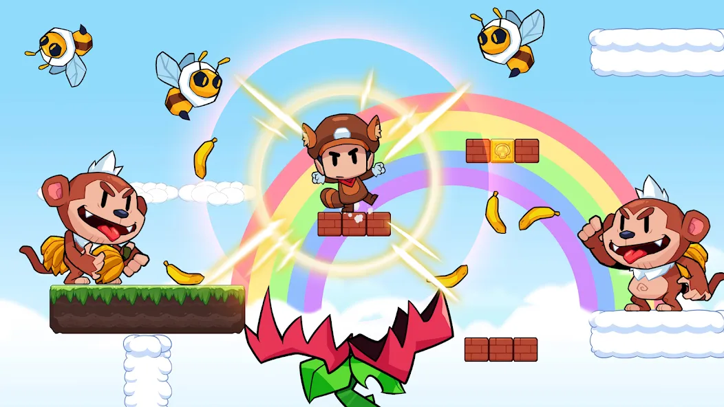 Super Meno - Jungle Platform (упер Мено) [МОД: Деньги, Монеты и Меню MOD] Screenshot 2