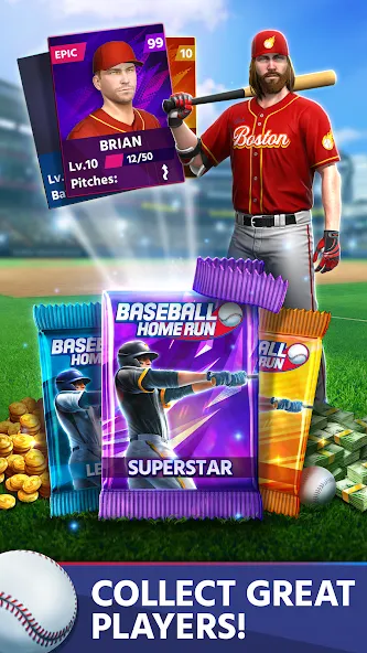 Baseball: Home Run Sports Game (Бейсбол) [МОД: Деньги, Монеты и Меню MOD] Screenshot 4