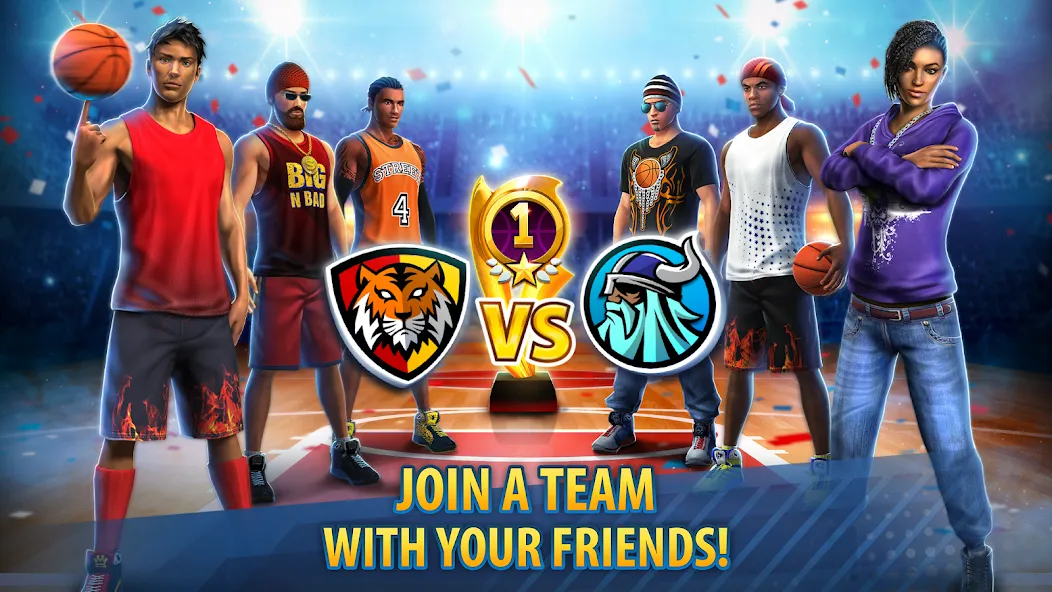 Basketball Stars: Multiplayer (Баскетбол Старс) [МОД: Много денег, Монет и Все открыто] Screenshot 1