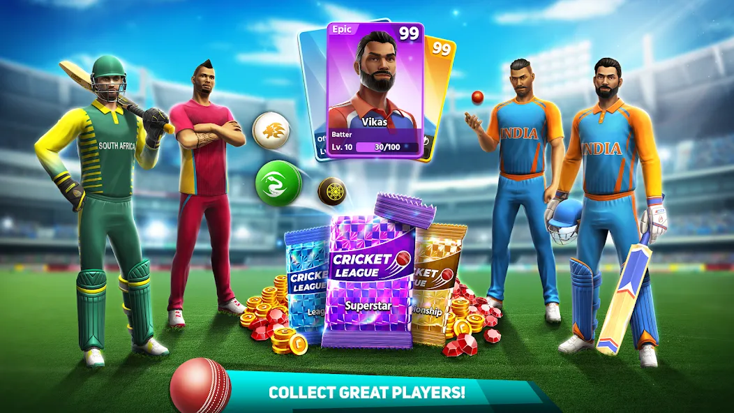 Cricket League (Крикет Лига) [МОД: Много монет, Открытые уровни и Мега MOD] Screenshot 4