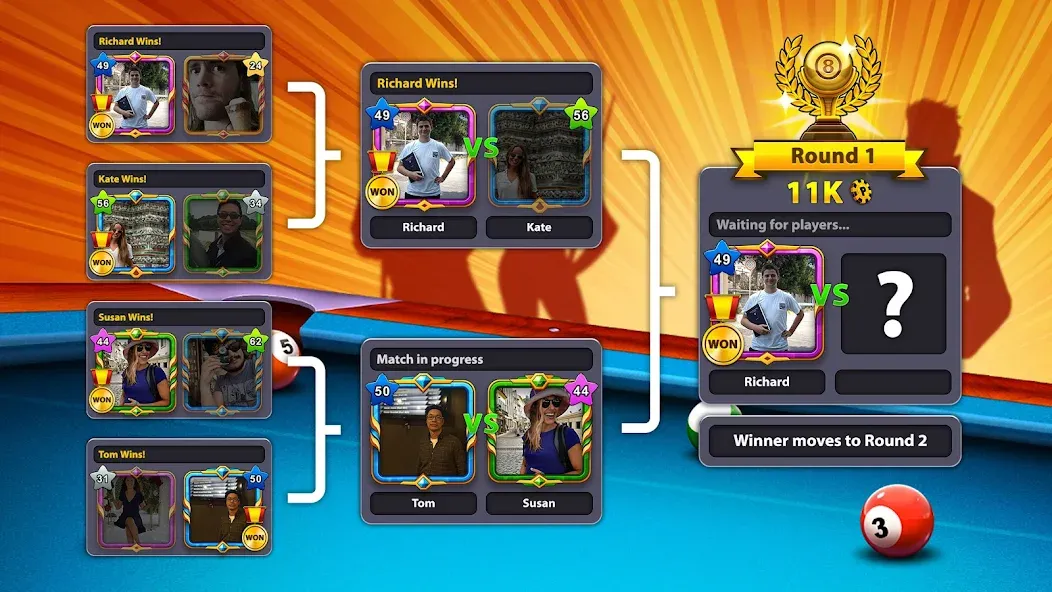 8 Ball Pool (Шаровый Бильярд) [МОД: Много монет, Открытые уровни и Мега MOD] Screenshot 4