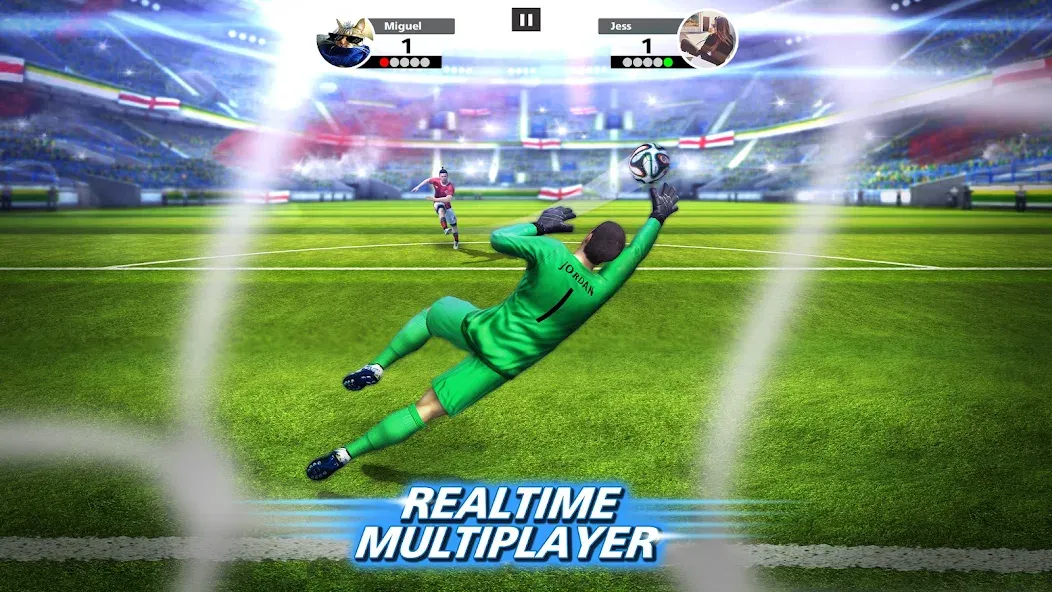 Football Strike: Online Soccer (Футбольный забастовка) [МОД: Много монет, Открытые уровни и Мега MOD] Screenshot 2
