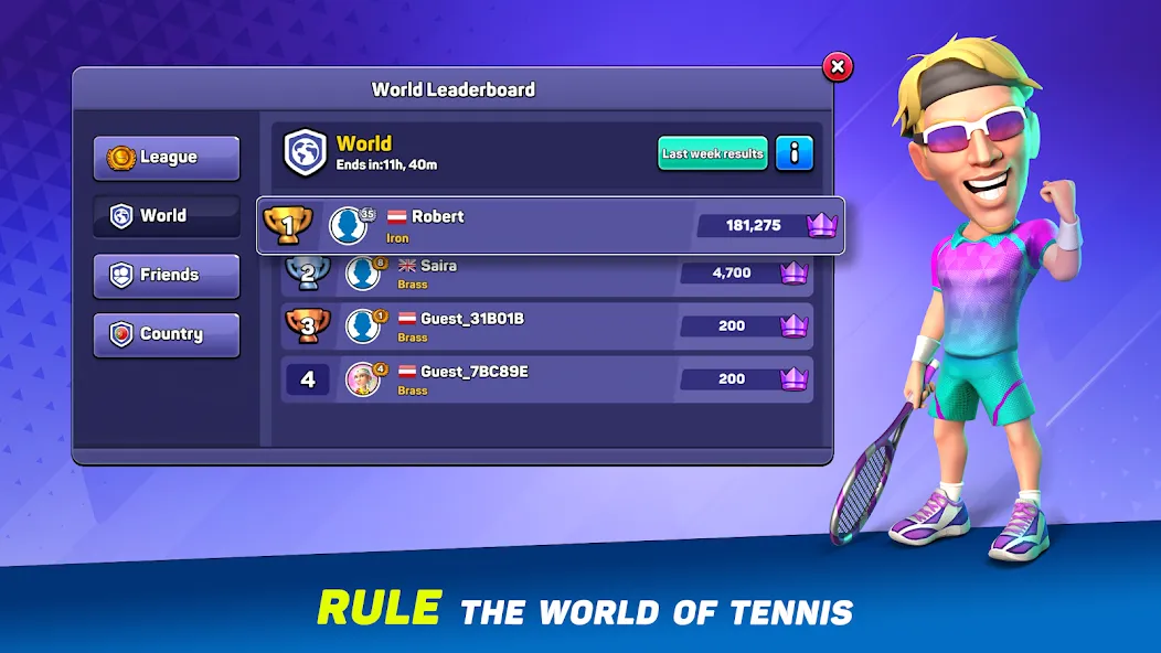 Mini Tennis: Perfect Smash (Мини Теннис) [МОД: Деньги, Монеты и Меню MOD] Screenshot 4