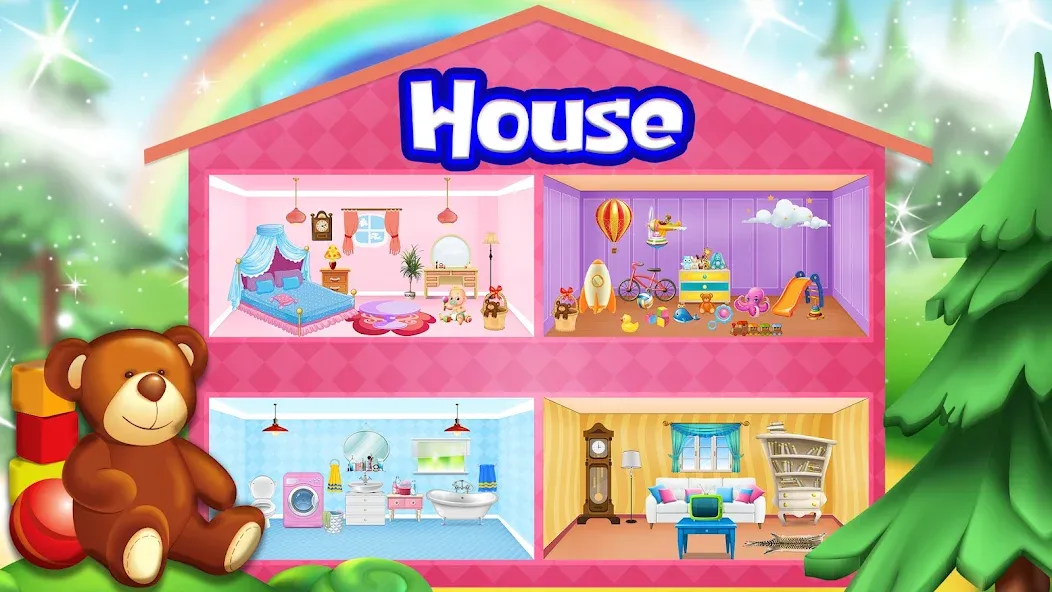 Girl Doll House Design & Clean [МОД: Много монет, Открытые уровни и Мега MOD] Screenshot 1