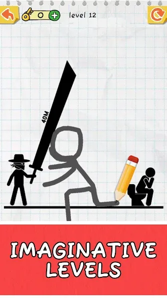 Draw 2 Save: Stickman Puzzle (Дроу 2 Сэйв) [МОД: Меню, Бесконечные монеты и Открытые уровни] Screenshot 1