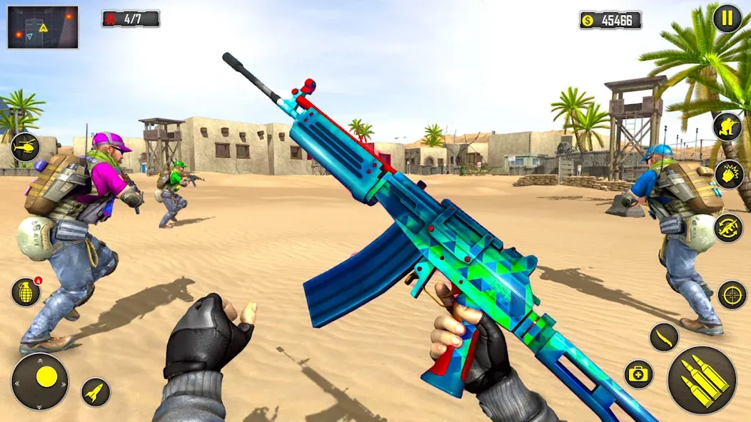 Fps Shooting Strike: Gun Games [МОД: Деньги, Монеты и Меню MOD] Screenshot 1