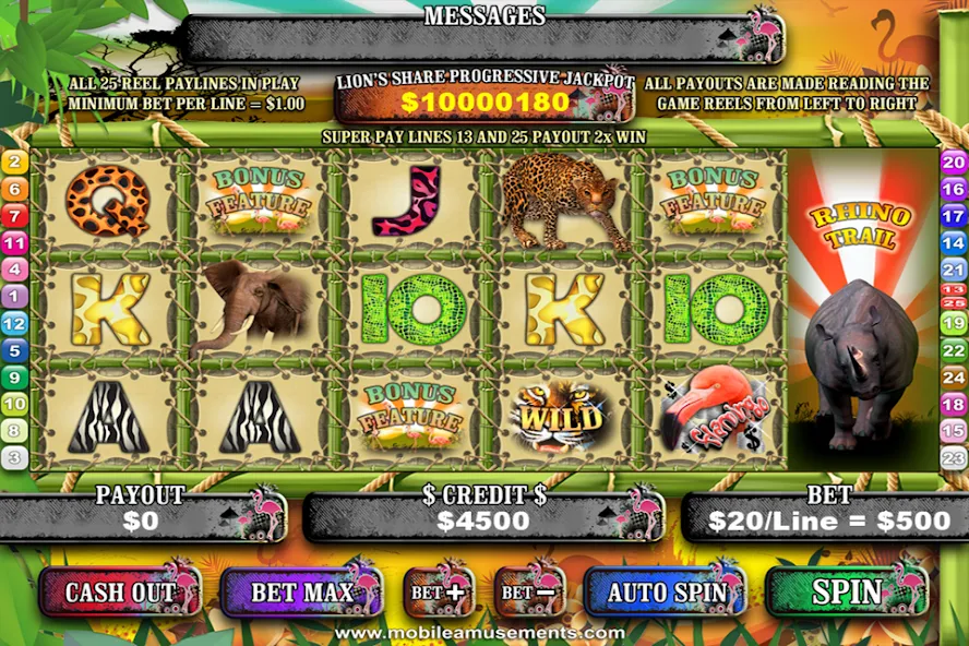 Flamingo Safari Slots (Фламинго Сафари Слоты) [МОД: Все открыто, Дополнительные деньги и Меню MOD] Screenshot 1