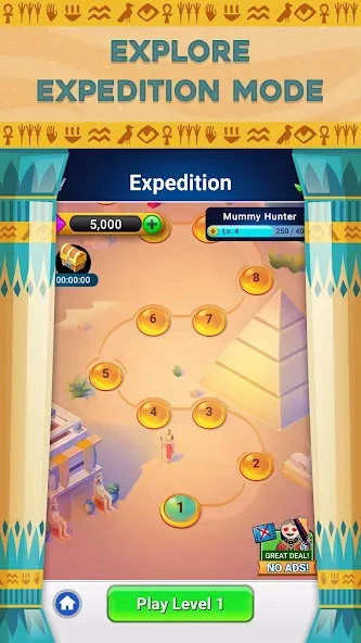 Pyramid Solitaire - Card Games (Пирамида Солитер) [МОД: Меню, Бесконечные монеты и Открытые уровни] Screenshot 1