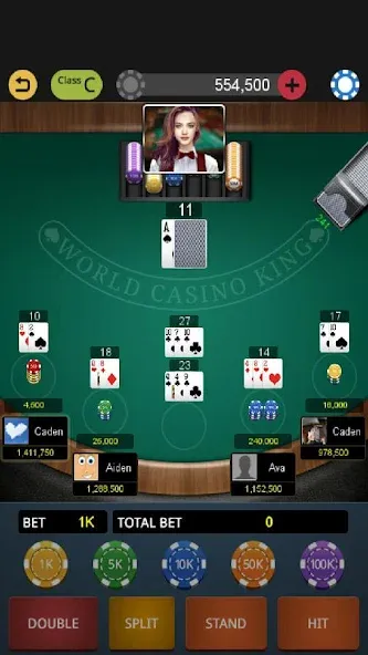 World Blackjack King [МОД: Все открыто, Дополнительные деньги и Меню MOD] Screenshot 3