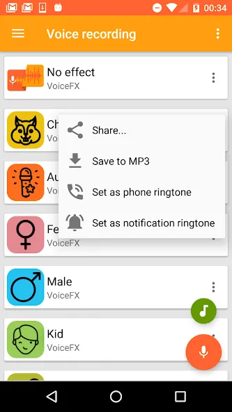 VoiceFX - Voice Changer with v [МОД: Много монет, Открытые уровни и Мега MOD] Screenshot 3