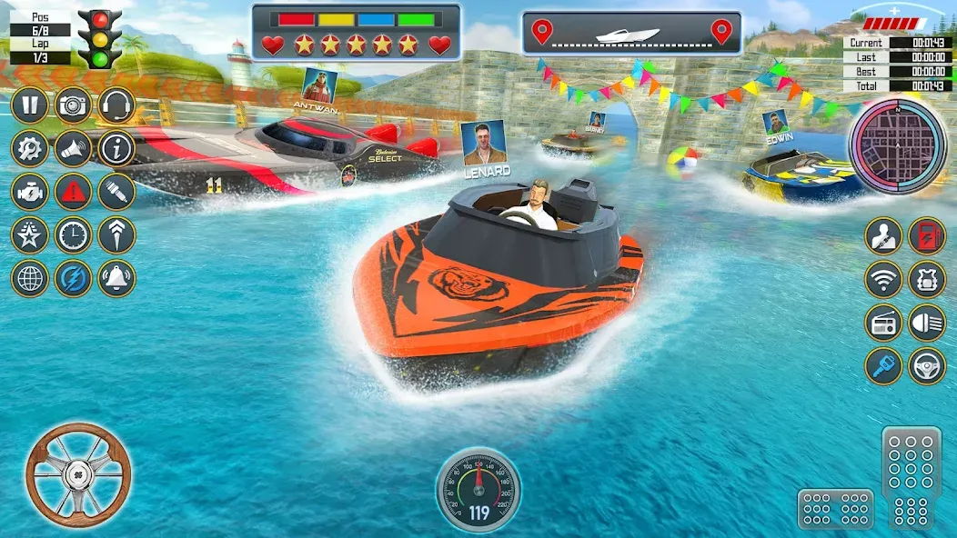 Speed Boat Racing: Boat games [МОД: Много монет, Открытые уровни и Мега MOD] Screenshot 2