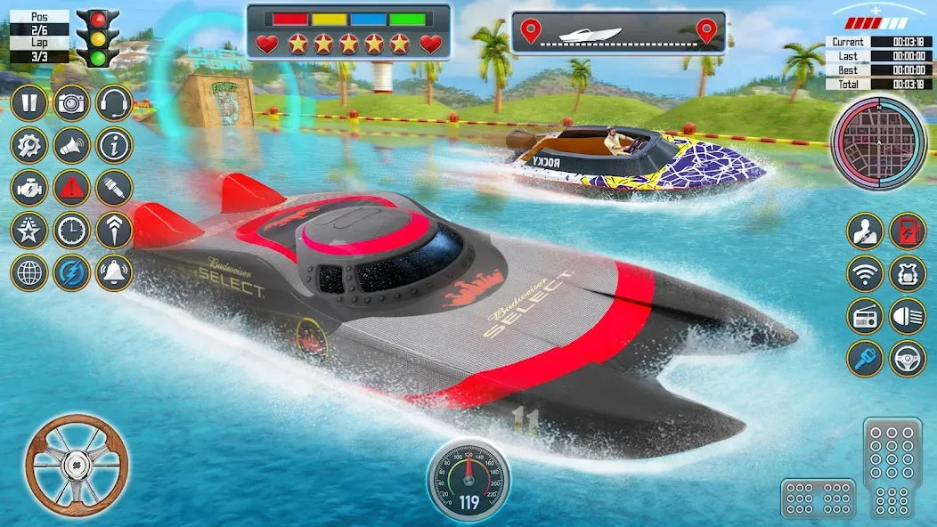 Speed Boat Racing: Boat games [МОД: Много монет, Открытые уровни и Мега MOD] Screenshot 3