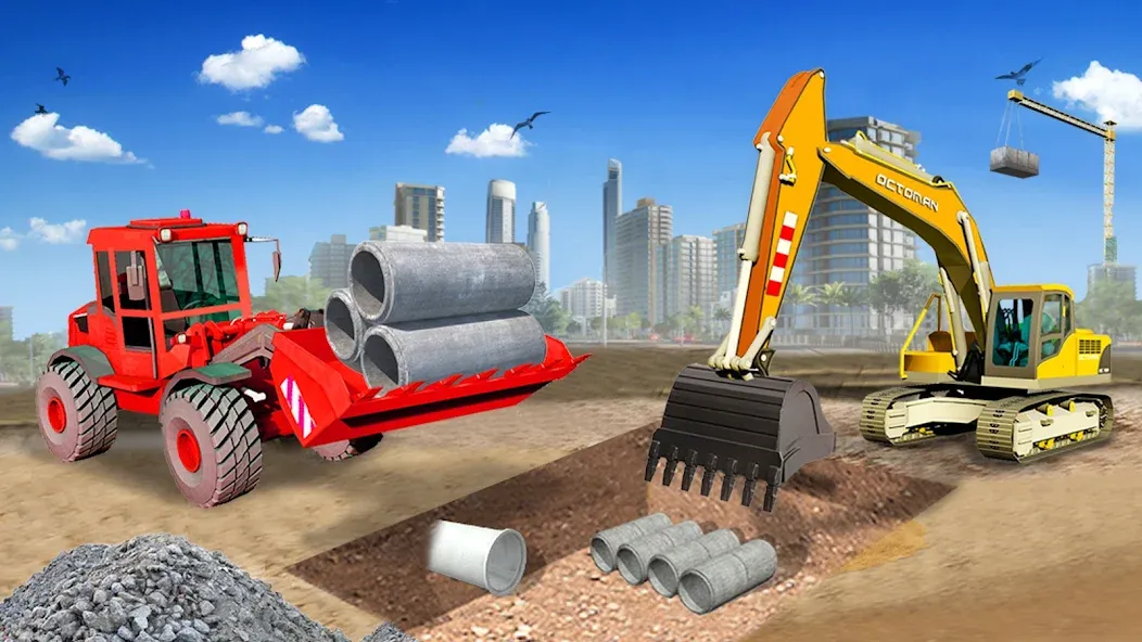 Heavy Construction Simulator [МОД: Меню, Бесконечные монеты и Открытые уровни] Screenshot 4