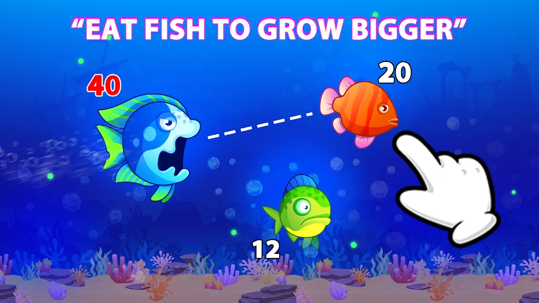 Eat Fish.IO : Fish Battle [МОД: Много монет, Открытые уровни и Мега MOD] Screenshot 1