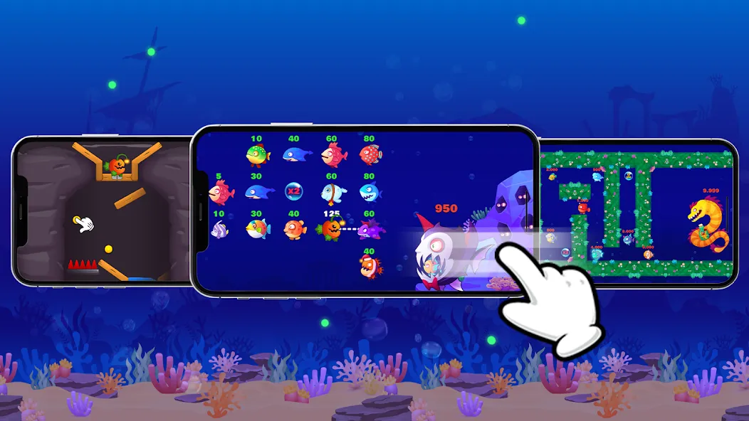 Eat Fish.IO : Fish Battle [МОД: Много монет, Открытые уровни и Мега MOD] Screenshot 3