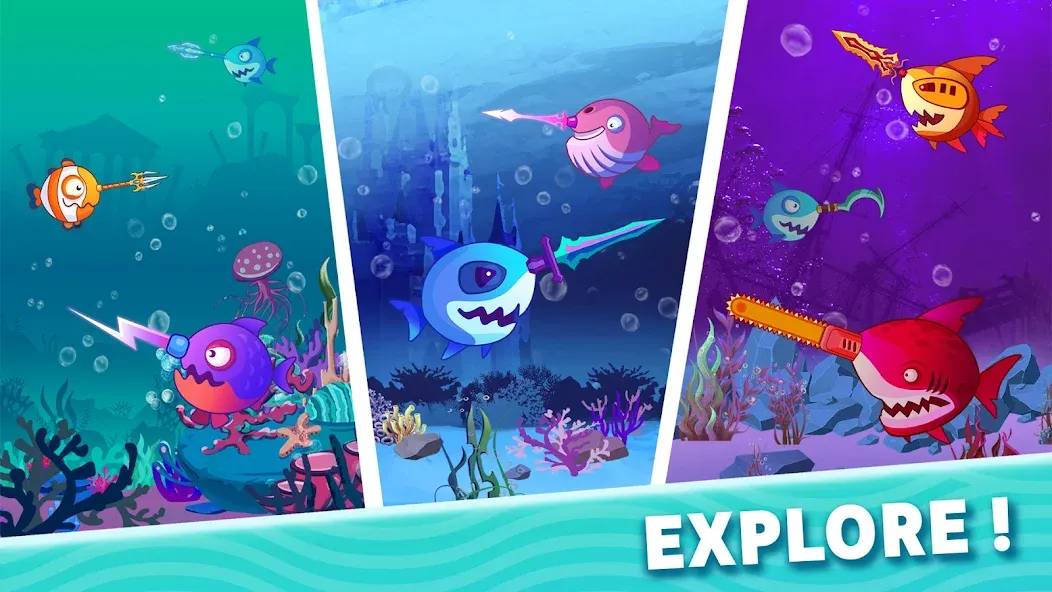 Sword Shark.io - Hungry Shark [МОД: Бесконечные деньги, Монеты и Мега MOD] Screenshot 4