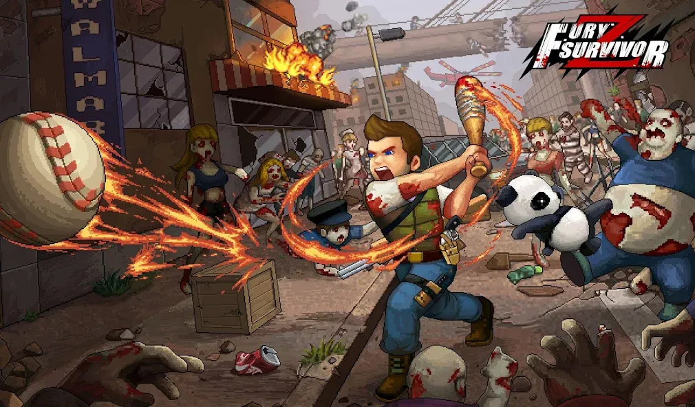 Fury Survivor: Pixel Z (Фьюри Сурвайвер) [МОД: Меню, Бесконечные монеты и Открытые уровни] Screenshot 1