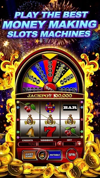 Money Wheel Slot Machine Game (Мани Вил Слот Машине Гейм) [МОД: Бесконечные деньги, Монеты и Мега MOD] Screenshot 1