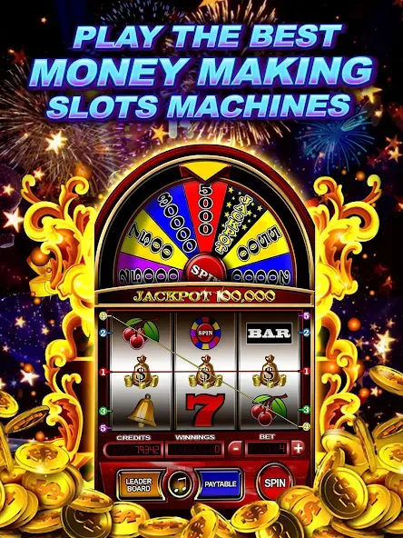 Money Wheel Slot Machine Game (Мани Вил Слот Машине Гейм) [МОД: Бесконечные деньги, Монеты и Мега MOD] Screenshot 3