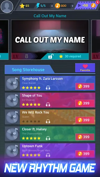 Tap Tap Music-Pop Songs [МОД: Меню, Бесконечные монеты и Открытые уровни] Screenshot 1
