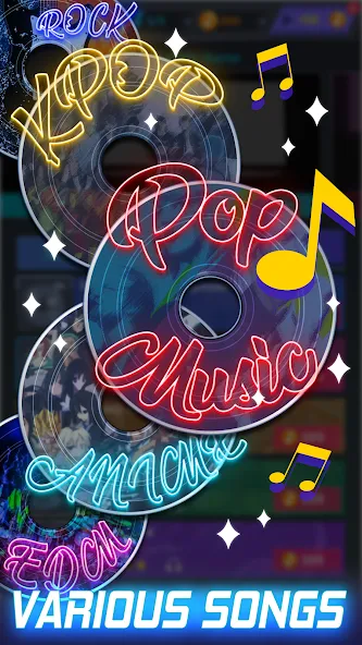 Tap Tap Music-Pop Songs [МОД: Меню, Бесконечные монеты и Открытые уровни] Screenshot 4