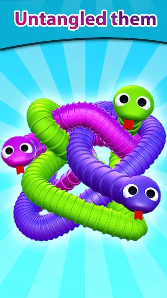 Tangled Snakes Puzzle Game (Танглед Снейк 3Д) [МОД: Бесконечные деньги, Монеты и Мега MOD] Screenshot 1