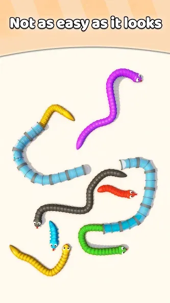 Tangled Snakes Puzzle Game (Танглед Снейк 3Д) [МОД: Бесконечные деньги, Монеты и Мега MOD] Screenshot 3