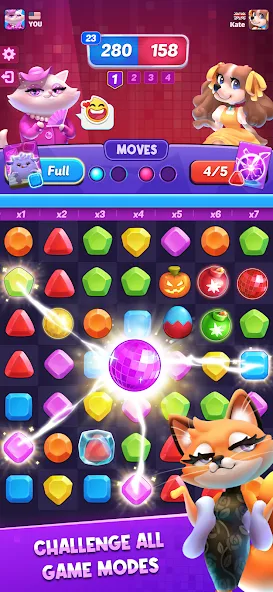 Match Club : PvP Match3 (Матч Клуб) [МОД: Меню, Бесконечные монеты и Открытые уровни] Screenshot 5
