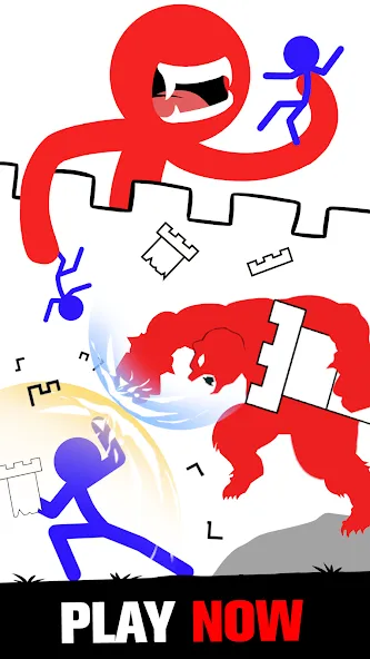 Stick Fight: Endless Battle (Стик Файт) [МОД: Много монет, Открытые уровни и Мега MOD] Screenshot 1