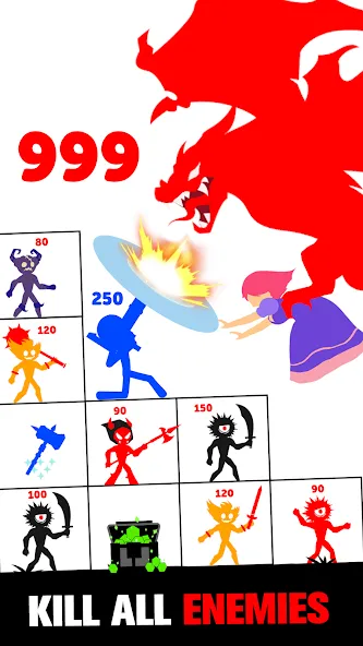 Stick Fight: Endless Battle (Стик Файт) [МОД: Много монет, Открытые уровни и Мега MOD] Screenshot 2